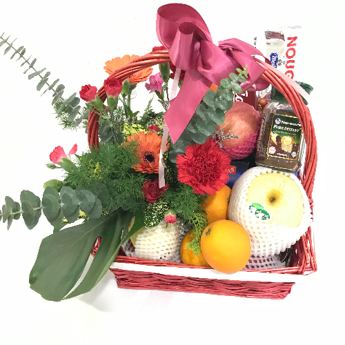 Floral_Fruits Gift Basket